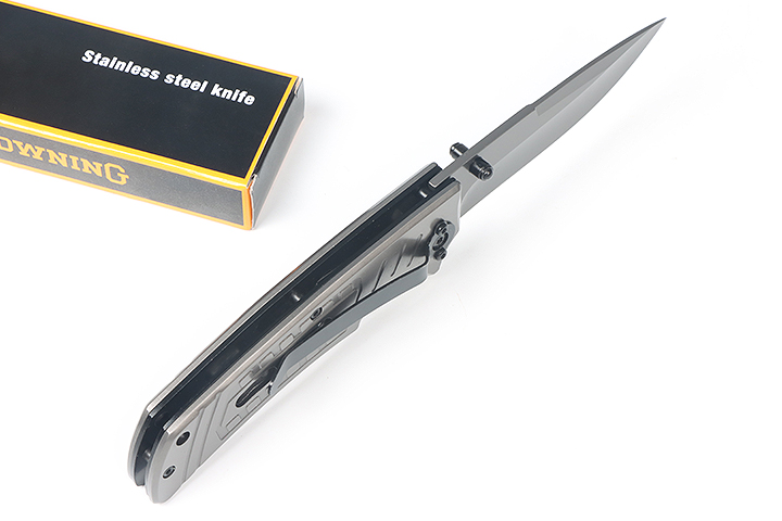 Browning F176 fast opening folding knife grey Titanium surface UD407666